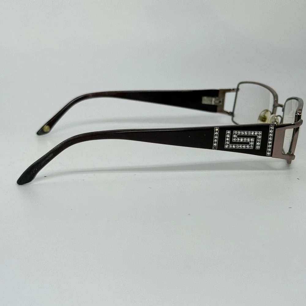 Versace BV5568533 Eyeglasses Brown Metal Rectangle Rhinestone Greek‎ Key 21628